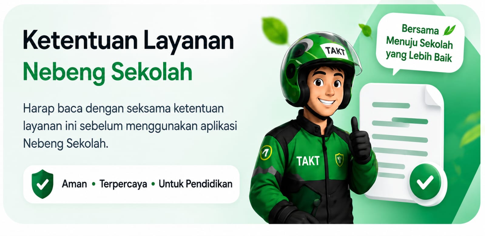 Ketentuan Layanan Nebeng Sekolah